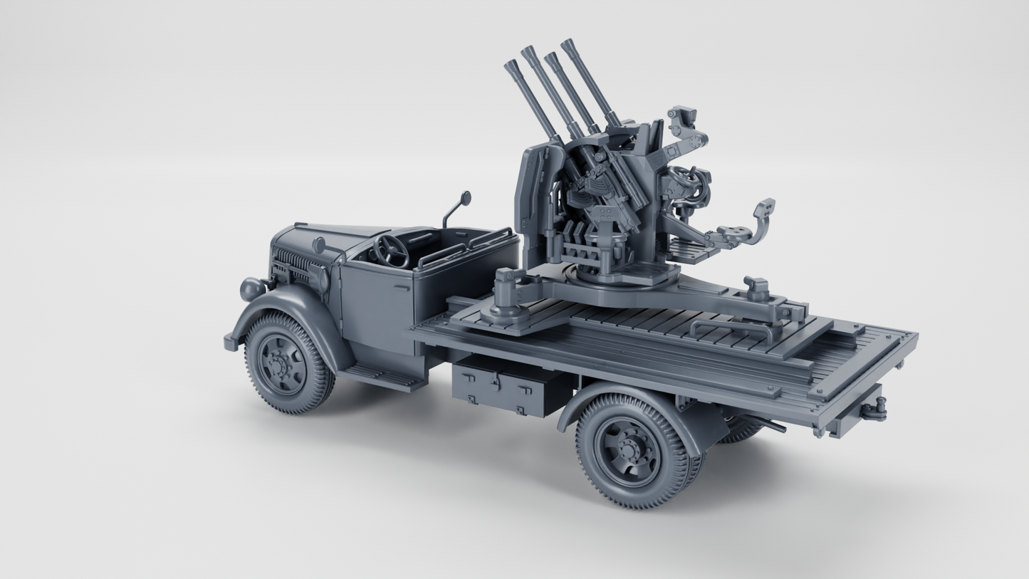 Opel Blitz mit Flak38 AA Gun (Quad) Truck by Wargame3D