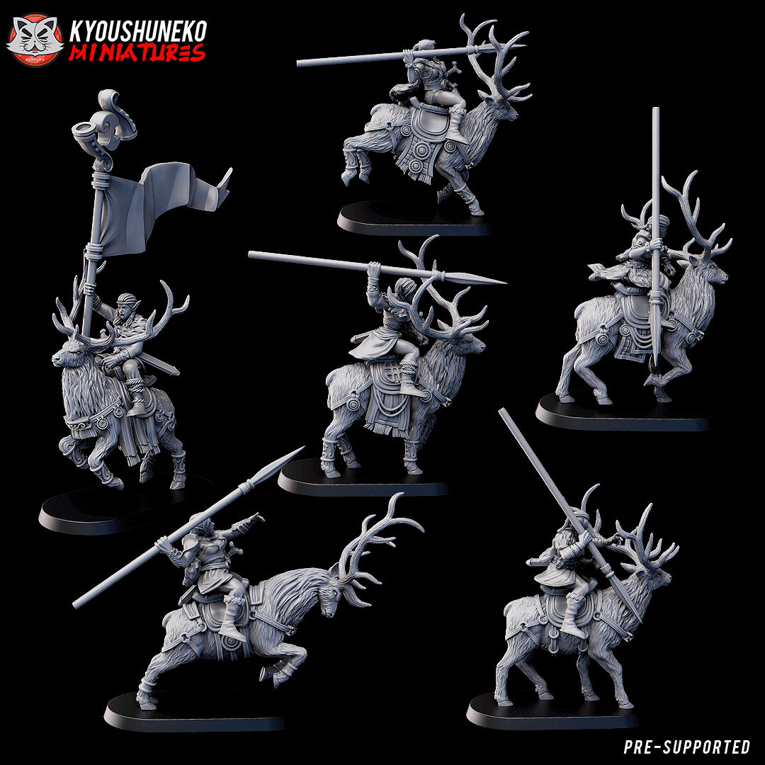 Gaelic Wood Deer Sisters by Kyoushuneko Miniatures