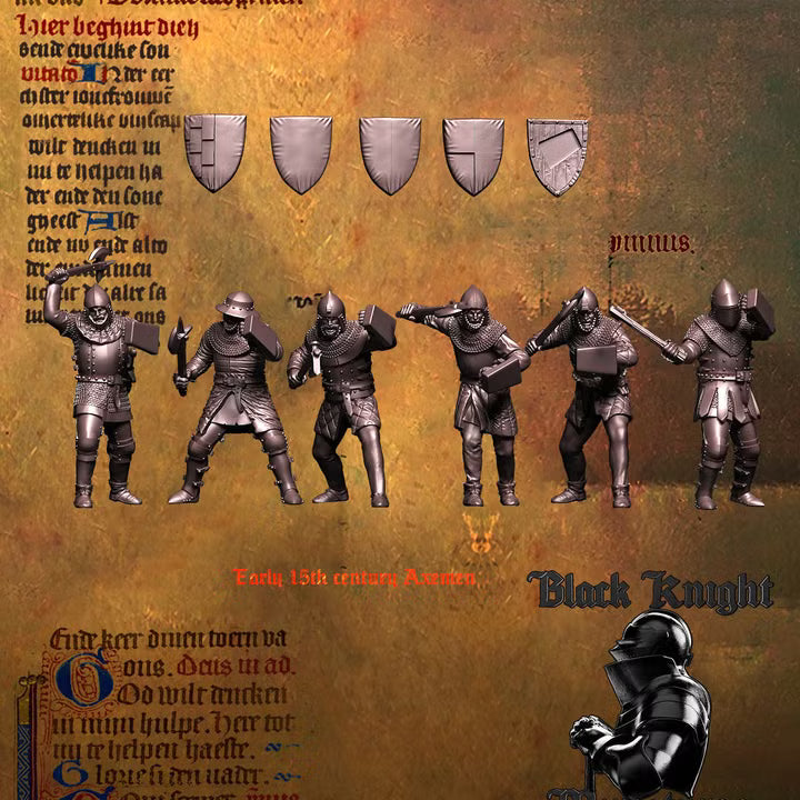 Early 15th century - Axemen (Men-at-arms with axes) by Black Knight Miniatures