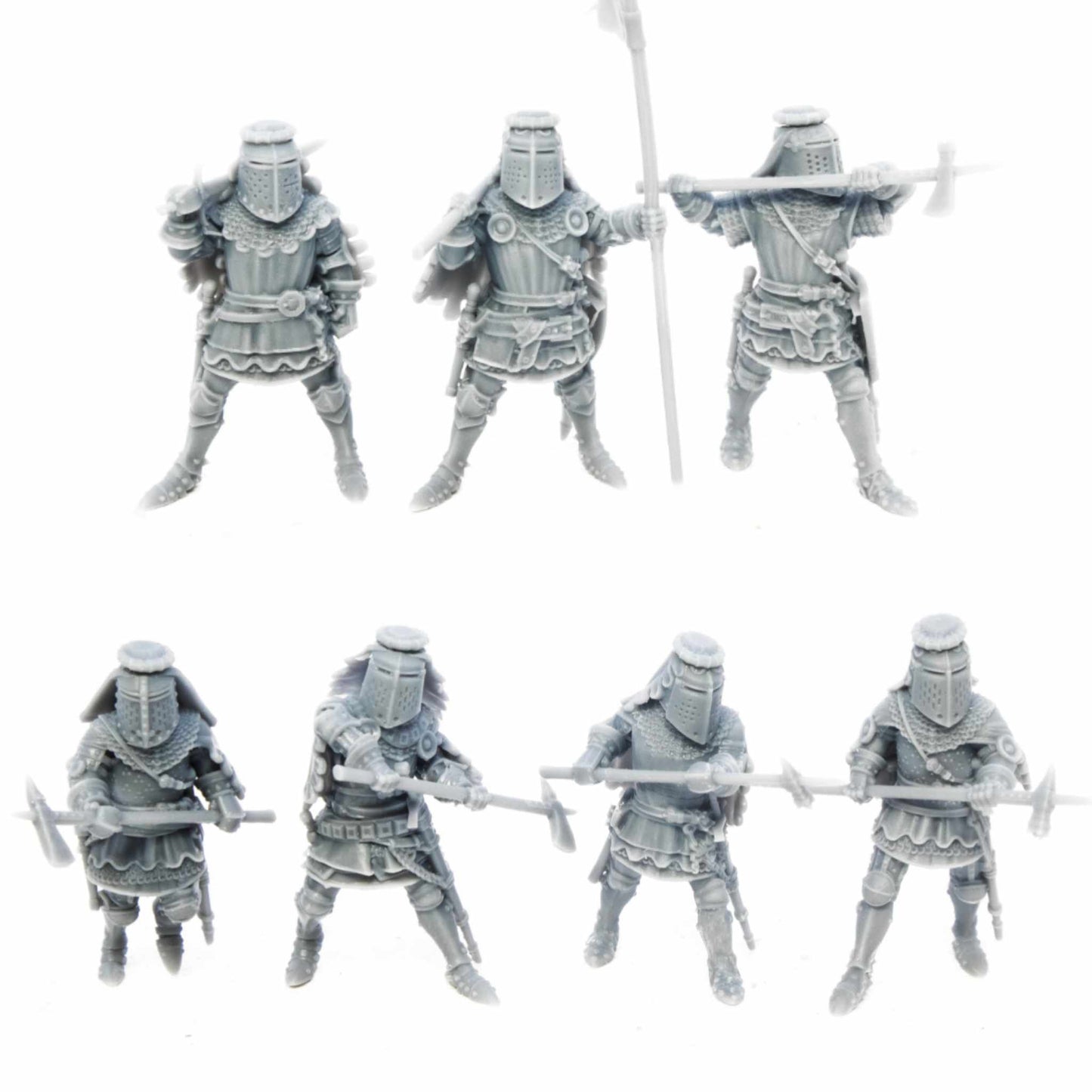 Knights with Great Helms and Polearms by Ezipion miniatures.