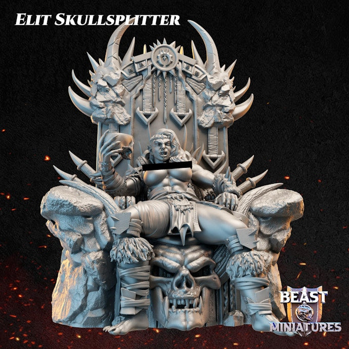 Elit Skullsplitter, Orc Queen by Beast Miniatures