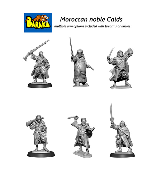 Rif War Late 19th to Early 20th Century Moroccan Noble Caids by Baraka Wargames and Miniatures