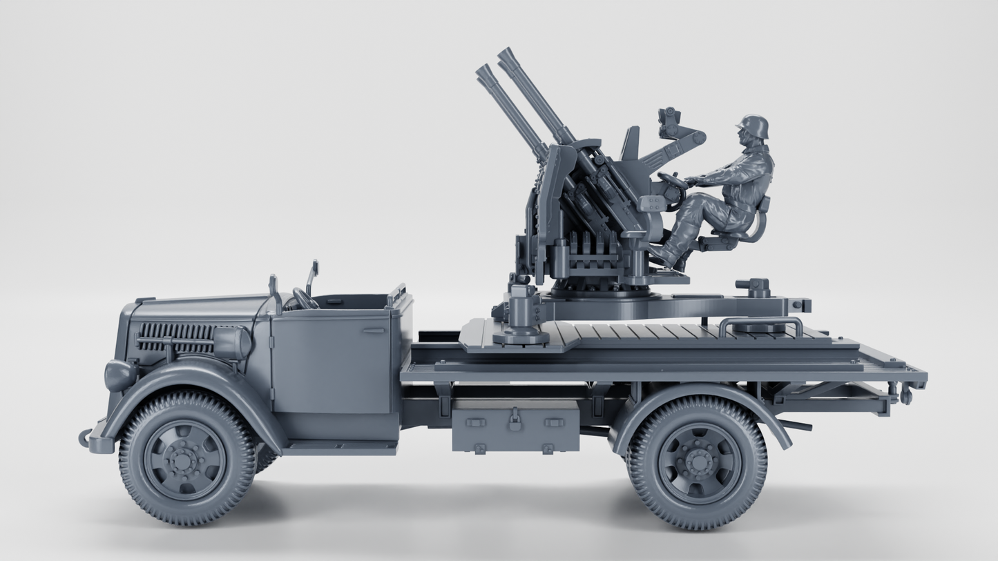 Opel Blitz mit Flak38 AA Gun (Quad) Truck by Wargame3D