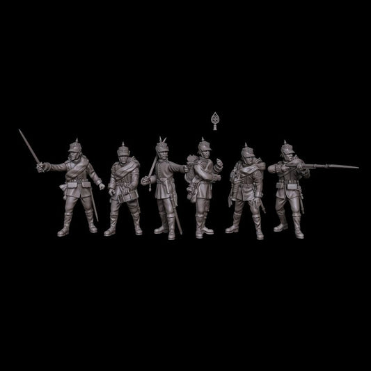 Prussian Foot Guards-Regiment Command Skirmishing-Poses in Full Kit by Styriwar