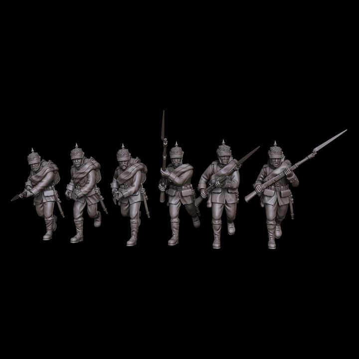 Prussian Foot Guards-Regiment in Charging-Poses in Full kit by Styriwar