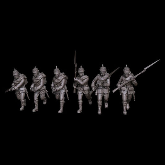 Prussian Foot Guards-Regiment in Charging-Poses in Full kit by Styriwar