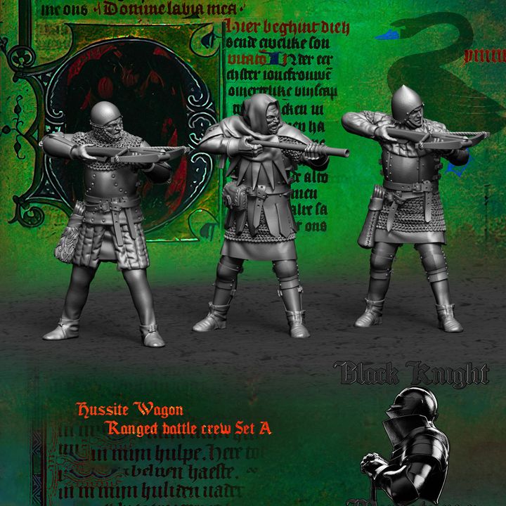 Hussite Wagon - Ranged battle crew Set A by Black Knight Miniatures