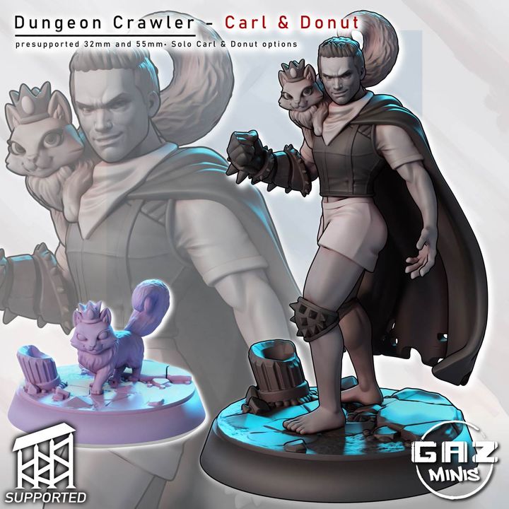 Dungeon Crawler Carl & Donut by Gaz Minis