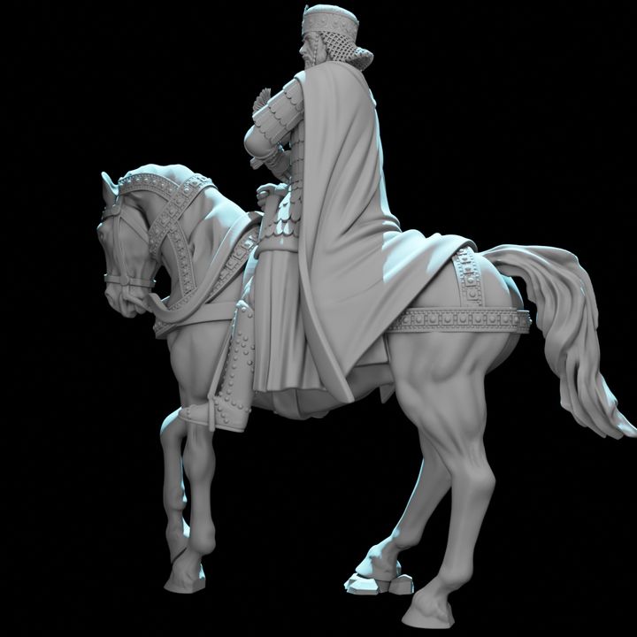 Medieval Byzantine Emperor on Horse – Mounted Commander.