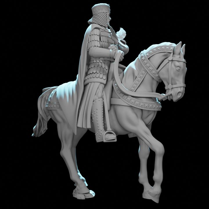 Medieval Byzantine Emperor on Horse – Mounted Commander.