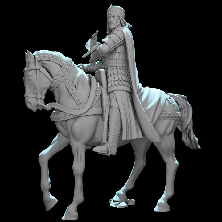 Medieval Byzantine Emperor on Horse – Mounted Commander.