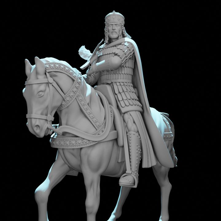 Medieval Byzantine Emperor on Horse – Mounted Commander.