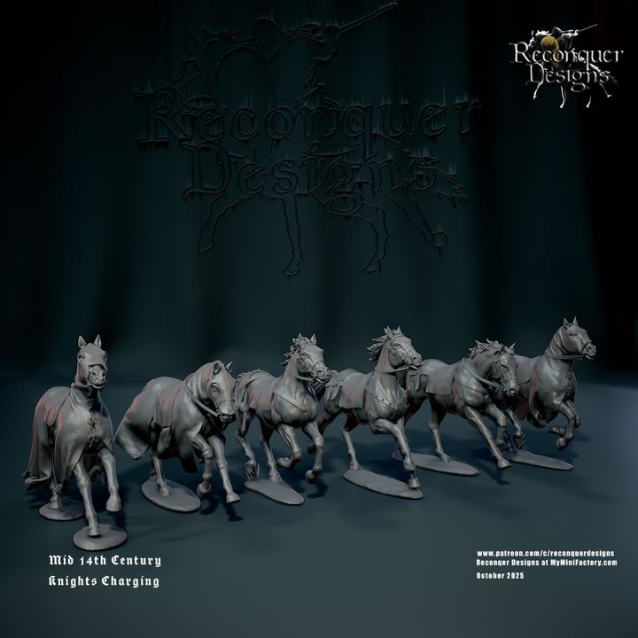 Mid 14th c Knights set B Charging by Reconquer Designs