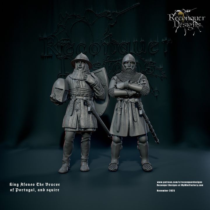 King Afonso IV of Portugal dismounted and Squire by Reconquer Designs