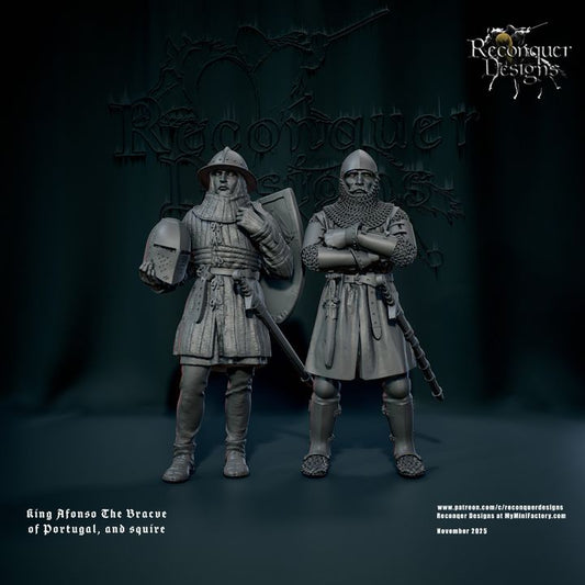 King Afonso IV of Portugal dismounted and Squire by Reconquer Designs