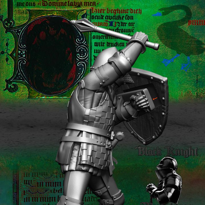 15th century Hussite Foot Knights - 1 handed weapons and shields by Black Knight Miniatures