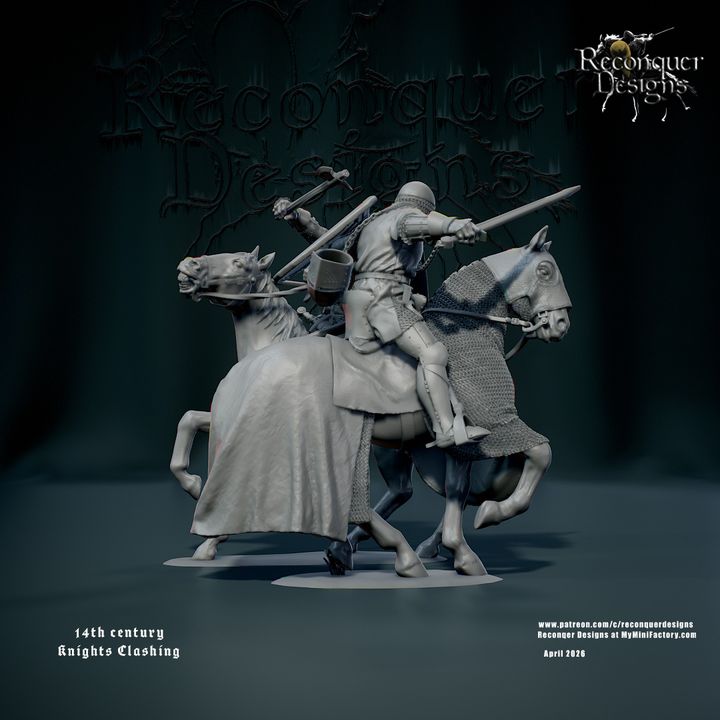14th C Knights Clashing