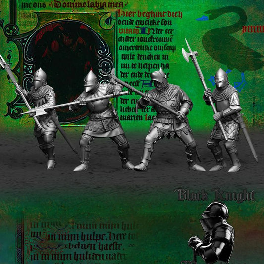 15th century Hussite Foot Knights- polearms by Black Knight Miniatures