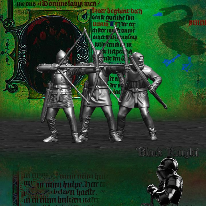 Ranged battle crew with bows by Black Knight Miniatures