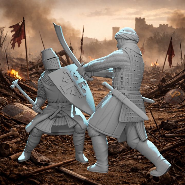 Crusader Knight vs Saracen Warrior – Kingdom of Jerusalem Vignette