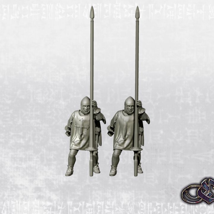 "Squire on foot -crusader & lay versions- 14th century" by Ezipion miniatures