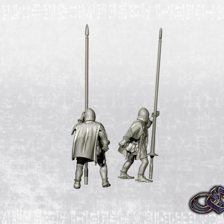 "Squire on foot -crusader & lay versions- 14th century" by Ezipion miniatures