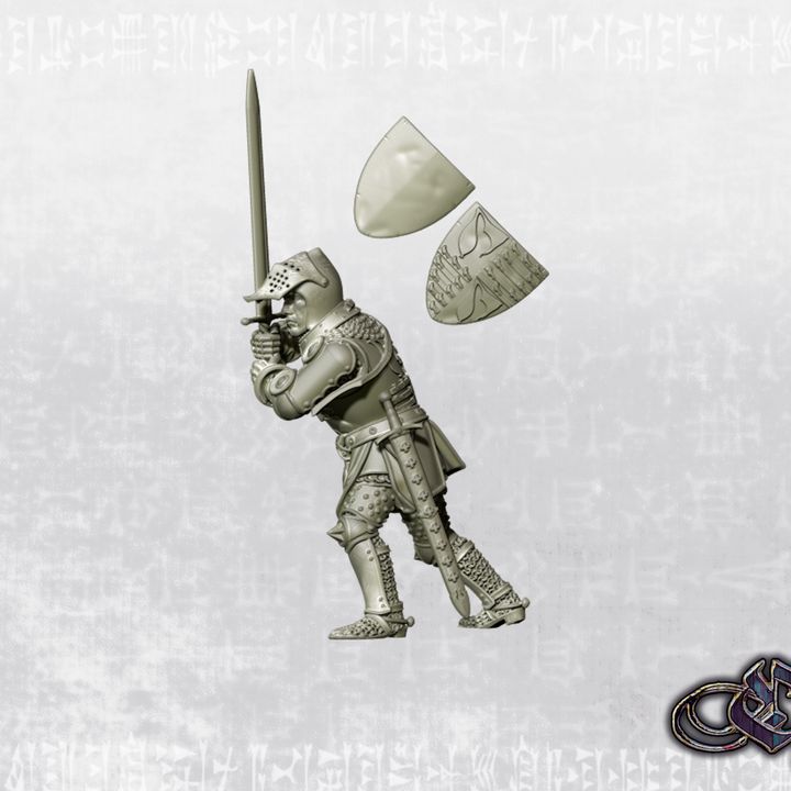 "Laurence Hastingson foot & Great Sword - 14th century" by Ezipion miniatures
