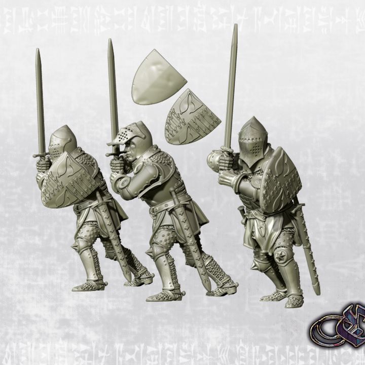 "Laurence Hastingson foot & Great Sword - 14th century" by Ezipion miniatures