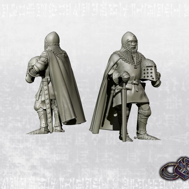 "Iberian Crusader veteran on foot -crusader & lay versions- 14th century" by Ezipion miniatures