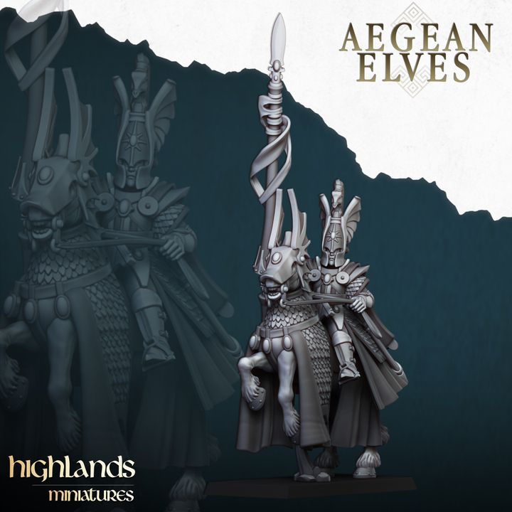 Aegean Elf Mounted Lord by Highlands Miniatures