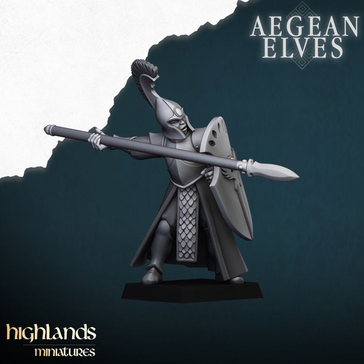 Aegean Elves Spearmen by Highlands Miniatures