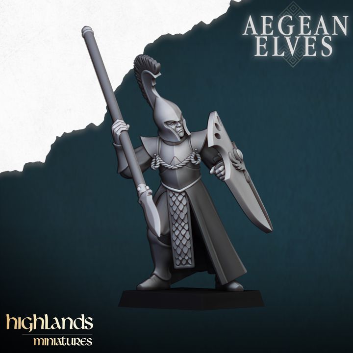 Aegean Elves Spearmen by Highlands Miniatures