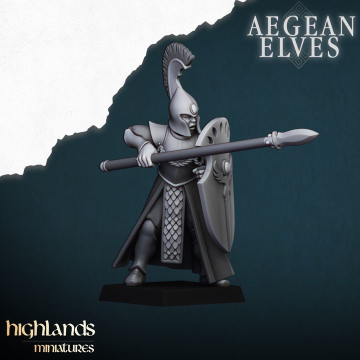 Aegean Elves Spearmen by Highlands Miniatures