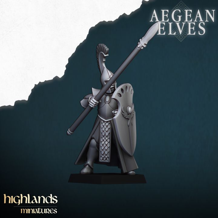 Aegean Elves Spearmen by Highlands Miniatures