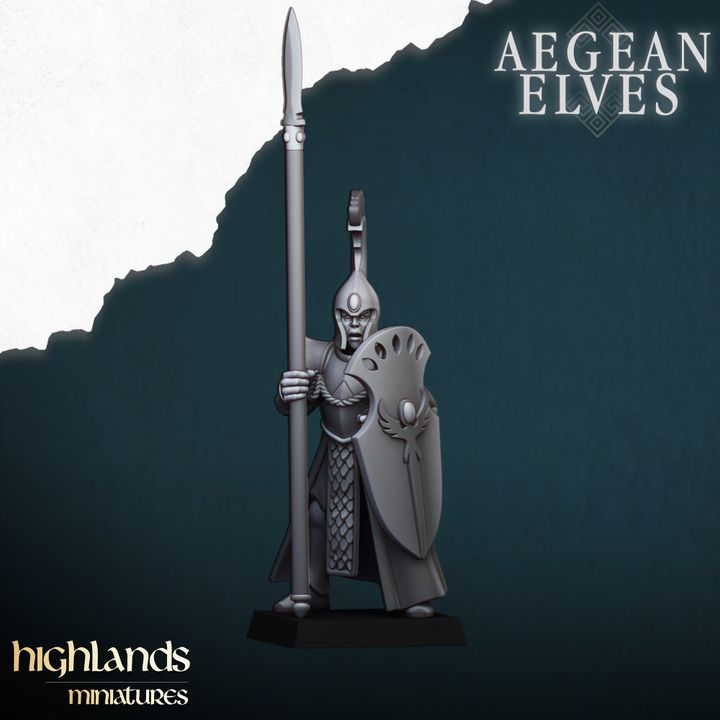 Aegean Elves Spearmen by Highlands Miniatures