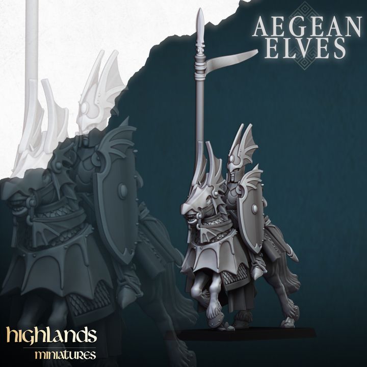 Aegean Elves Mounted Dragons by Highlands Miniatures