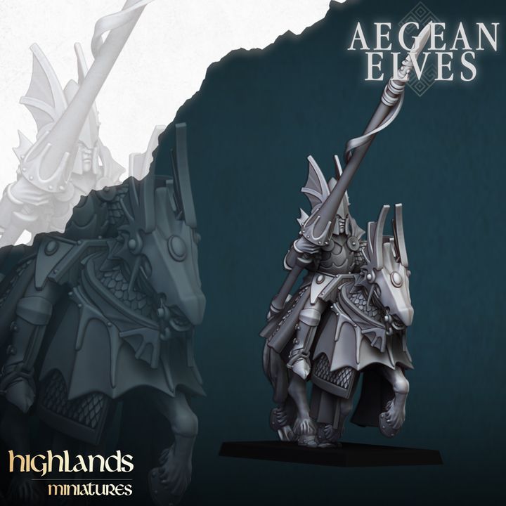 Aegean Elves Mounted Dragons by Highlands Miniatures