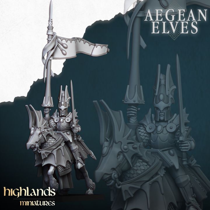 Aegean Elves Mounted Dragons by Highlands Miniatures