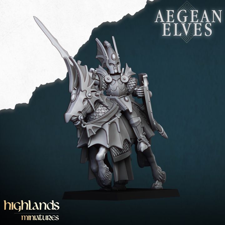 Aegean Elves Mounted Dragons by Highlands Miniatures