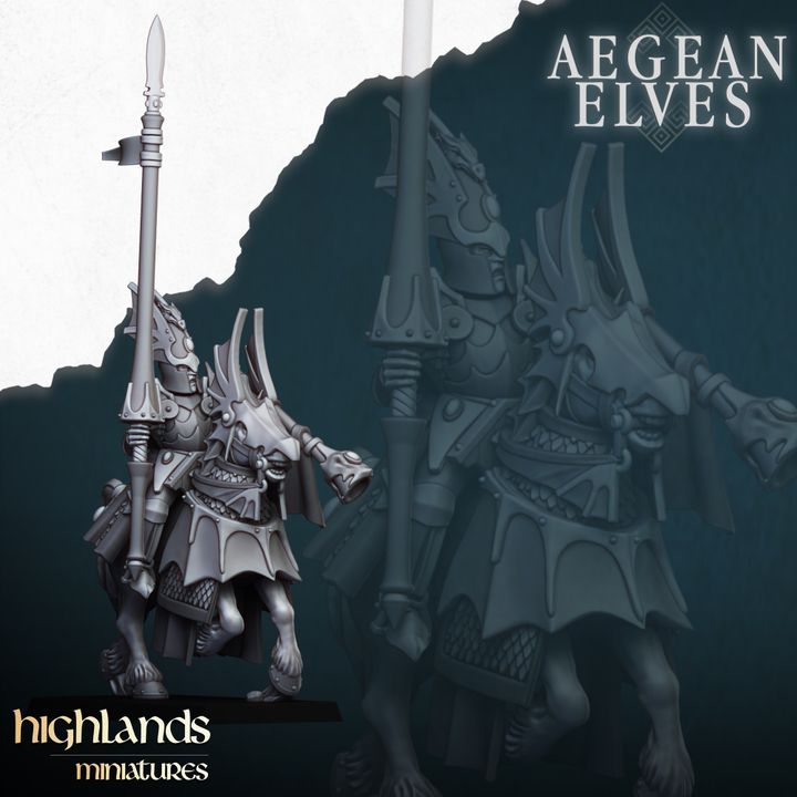 Aegean Elves Mounted Dragons by Highlands Miniatures