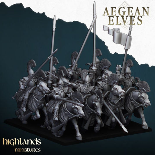 Aegean Elves Mounted Lances by Highlands Miniatures