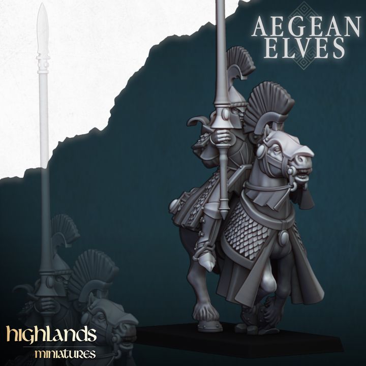 Aegean Elves Mounted Lances by Highlands Miniatures