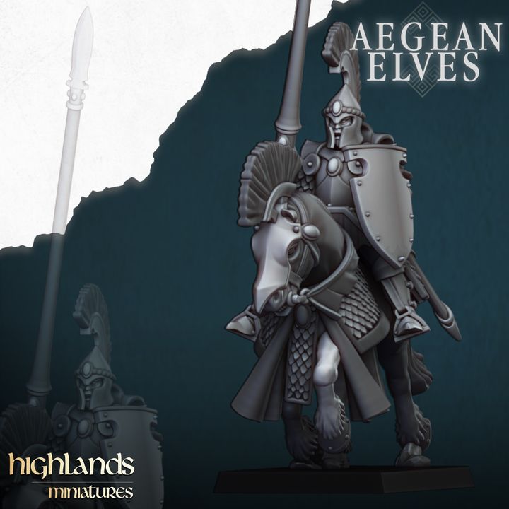 Aegean Elves Mounted Lances by Highlands Miniatures