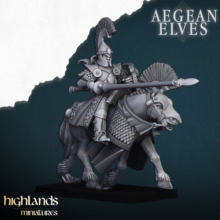 Aegean Elves Mounted Lances by Highlands Miniatures