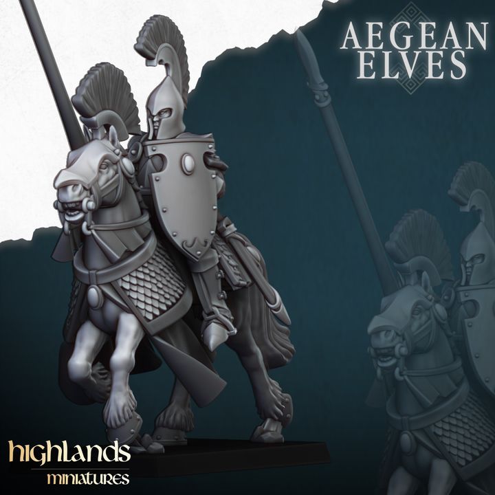 Aegean Elves Mounted Lances by Highlands Miniatures