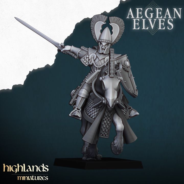 Aegean Elves Mounted Lances by Highlands Miniatures