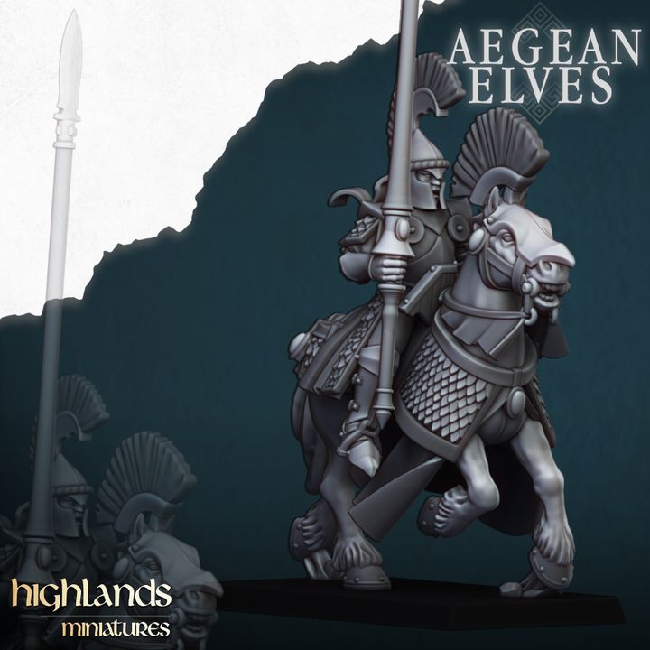 Aegean Elves Mounted Lances by Highlands Miniatures