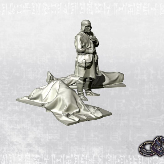 "Itinerant Physician & Corpses - 14th century" by Ezipion miniatures.