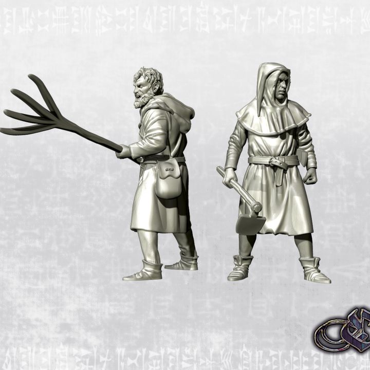"Peasants-in-arms" by Ezipion miniatures.