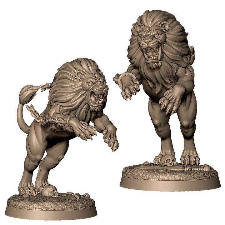 Gladiator arena lion by Menagerie Miniature